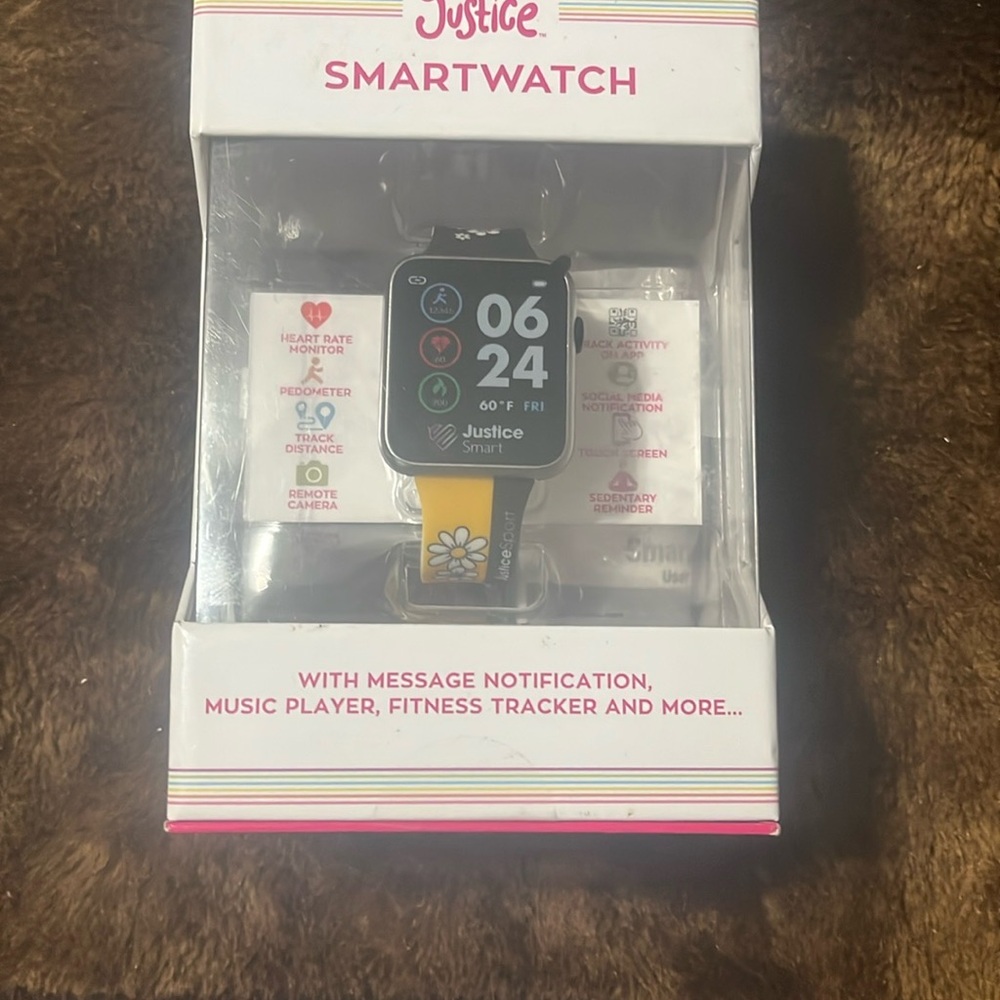 Justice Black and Yellow Smartwatch with Digital Display
